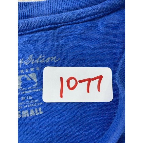 Los Angeles Dodgers Baseball Short Sleeve Henley Shirt (Men's Small) Blue - Picture 4 of 10